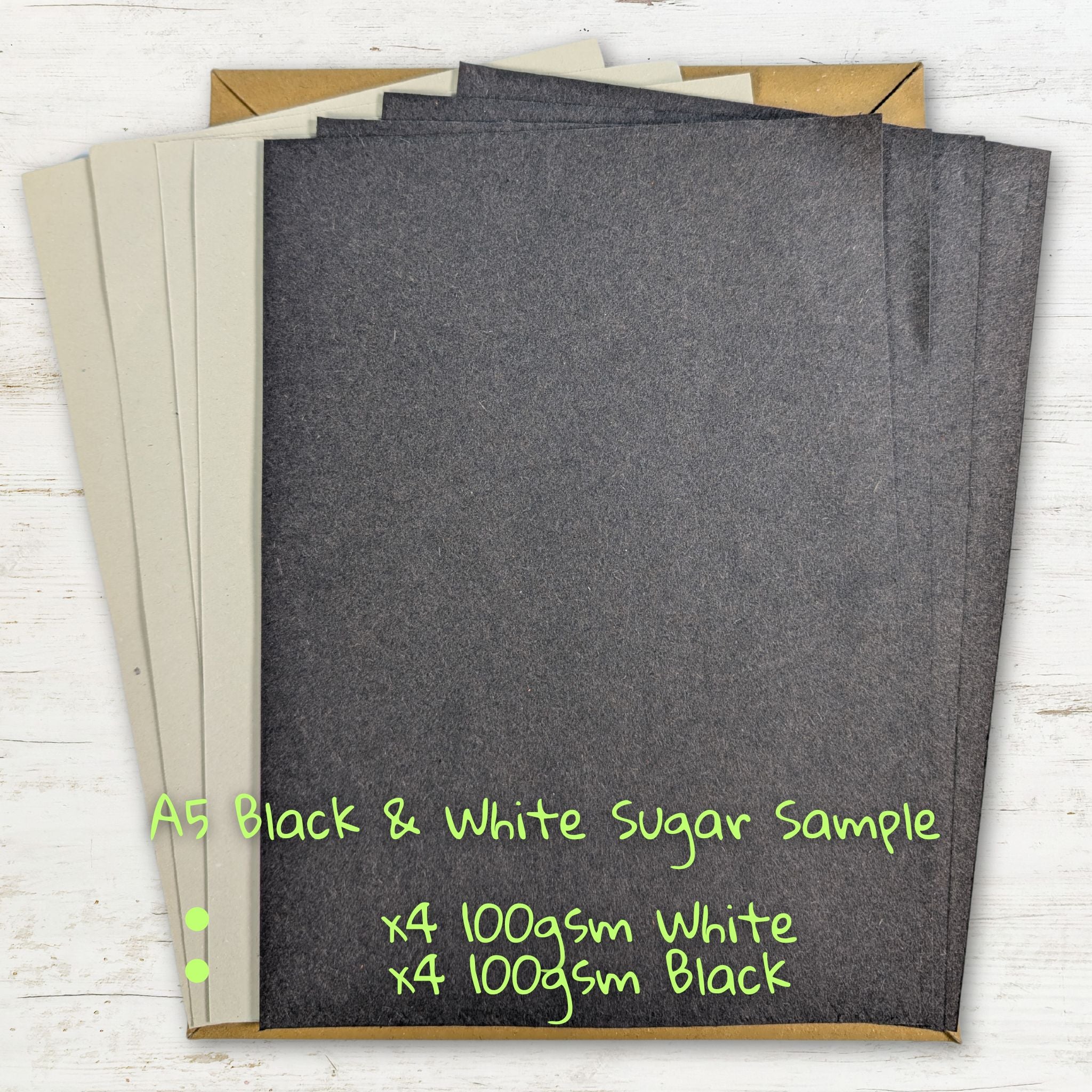 White & Black Sugar Paper Sample Pack – Recycled Paper Company