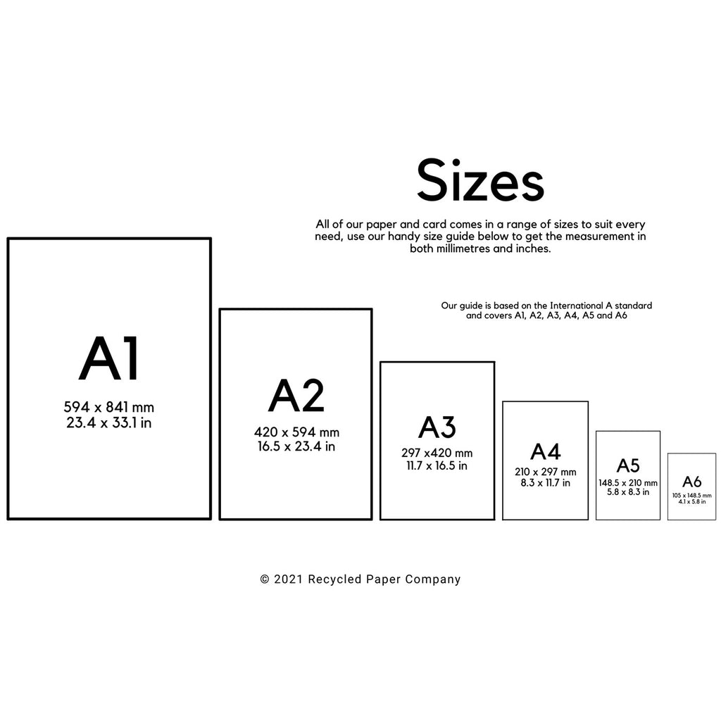 sizes chart explaining each size we stock